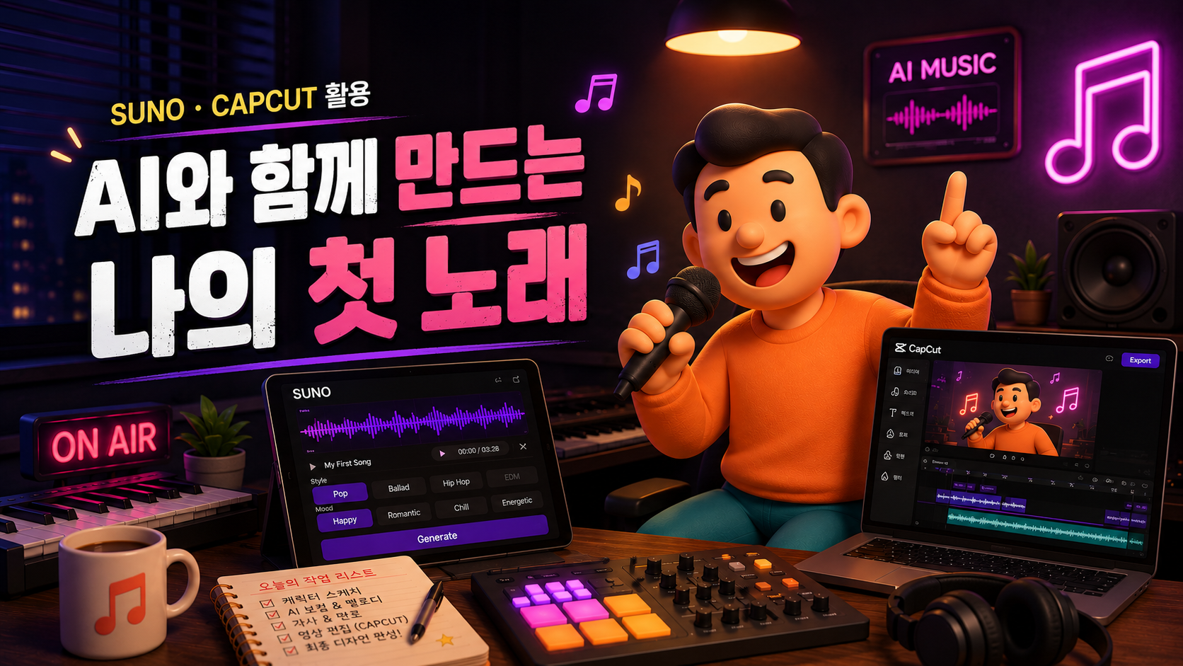 [중고등반] SUNO AI 음악 제작 & CapCut 영상 콘텐츠 제작